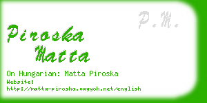 piroska matta business card